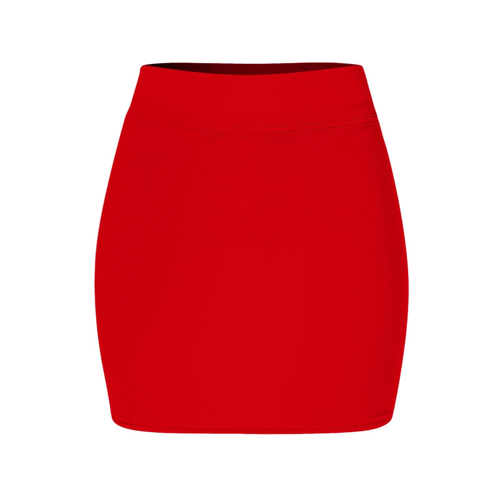 thumbnail image 5 of Falda corta ajustada de cintura elástica lisa para mujer: cintura alta con bolsillos, adecuada para el día a día, el deporte y las fiestas., 5 of 7